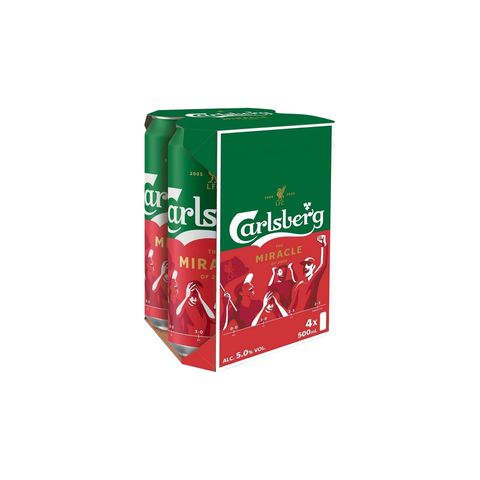 Carlsberg King Can Beer 500ml x4 (The new and old packaging will be shipped out randomly)