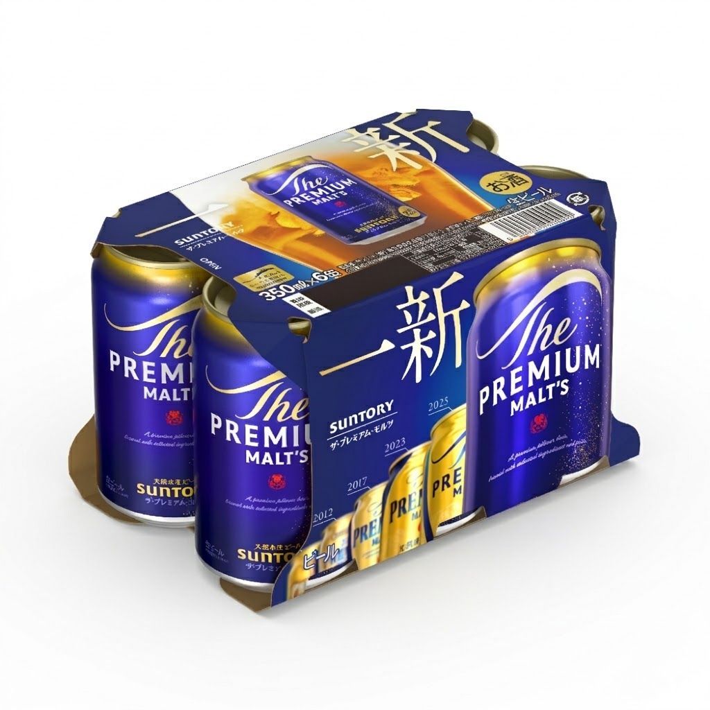 Suntory The Premium Malt's Canned Beer 350ml x6 (The new and old