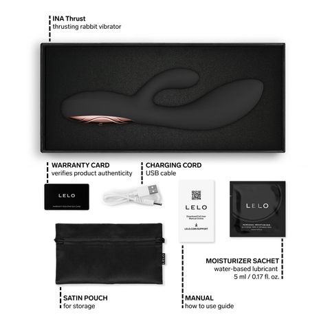 Lelo Ina Thrust Dual-action Vibrator Black 1 Piece