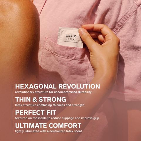 Lelo Hex Condoms Original Standard Size 3 Pieces (Ultra-thin condoms, sublime sensation and flawless fit, inner ribbing enhances grip)