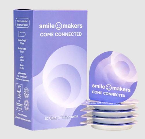 Smile Makers Ultra-thin and Moisturizing Condoms (Specially Designed for Women) 10 Pieces (The new and old packaging will be shipped out randomly)