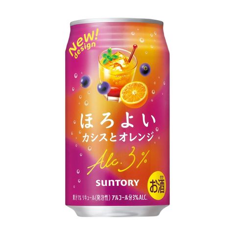 Suntory Horoyoi Chu-Hai (Sour Cassis & Orange) Alc. 3% 350ml [Parallel Import] (The new and old packaging will be shipped out randomly)