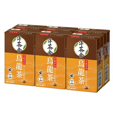 淳茶舍 烏龍茶飲料 (無糖) 紙包裝 250毫升 x 6