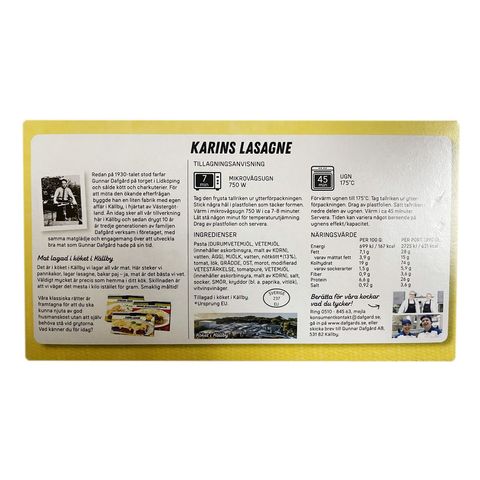 Dafgards Karin's Lasagne (Single Served) 390g
