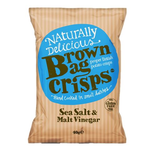 Brown Bag Crisps Sea Salt and Malt Vinegar 40g