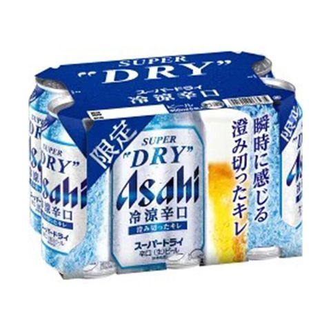 Asahi Super Dry Beer Cold Draft Can Alc. 5% 6 x 350ml [Parallel Import]