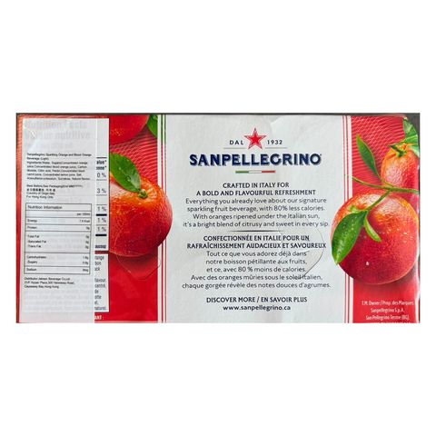 Sanpellegrino Sparkling Orange and Bloody Orange Beverage (Light) 6 x 330ml