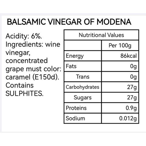 Andrea Milano Balsamic Vinegar of Modena PGI Red Leaf 500ml