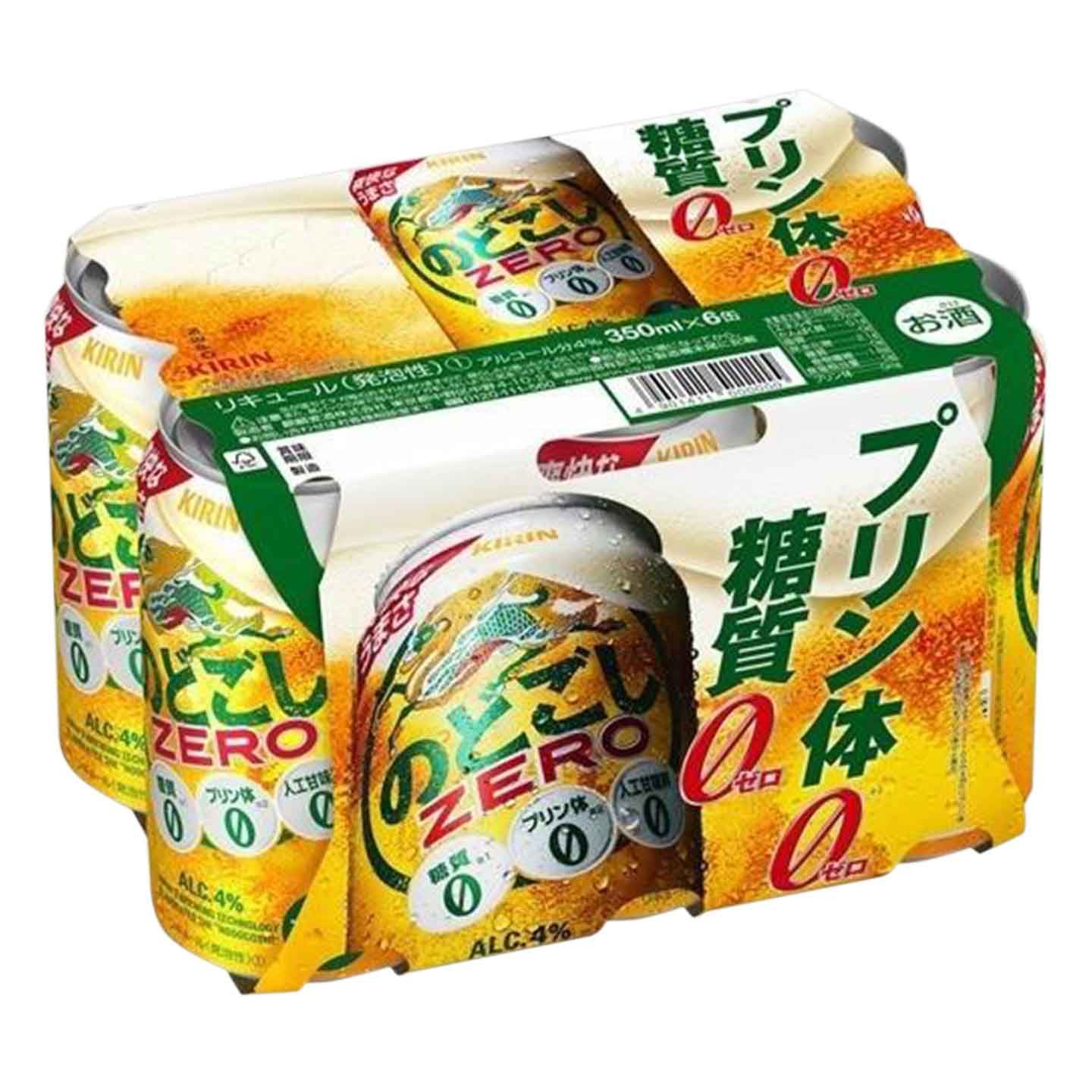 麒麟Nodogoshi Zero 無糖啤酒罐裝350ml x6[平行進口] delivery in Hong