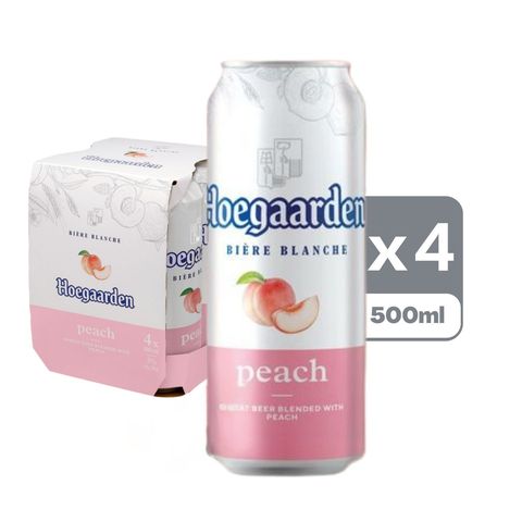 Hoegaarden Peach King Can Beer 500ml x4