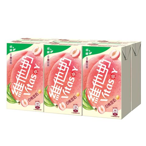 Vitasoy Low Sugar Peach Soyabean Milk 250ml x6