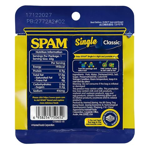 Spam Classic Luncheon Meat Single 60g