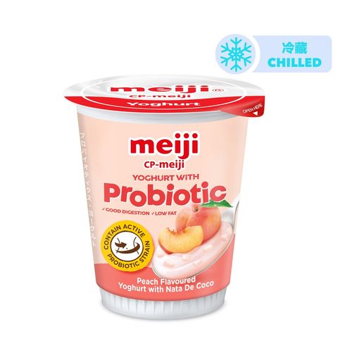 Cp Meiji Peach Flavoured Yoghurt with Nata De Coco 135g