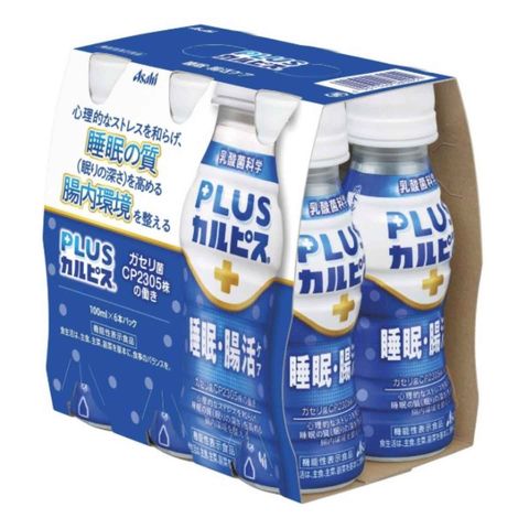Asahi Plus Calpis Sleep & Gut Health Care Lactic Fermenting Drink (6 x 100ml) 600ml [Parallel Import]