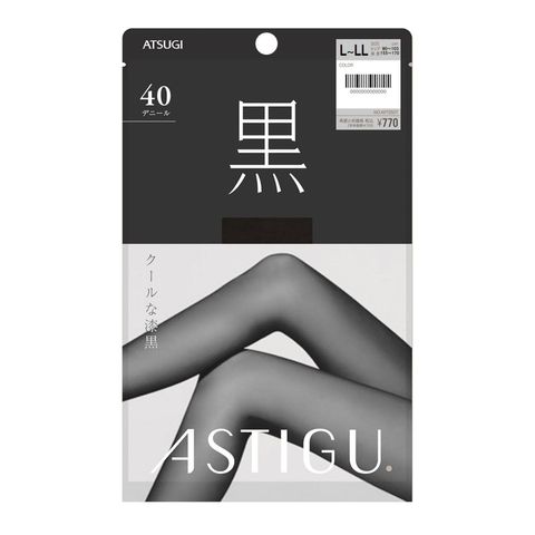 Atsugi Black Stockings 40 Denier Jet Black L - LL 1 Piece [Parallel Import]