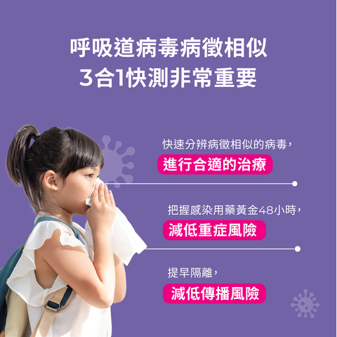 妥析 新冠病毒 / 甲型及⼄型流感快速抗原檢測試劑盒 1件裝