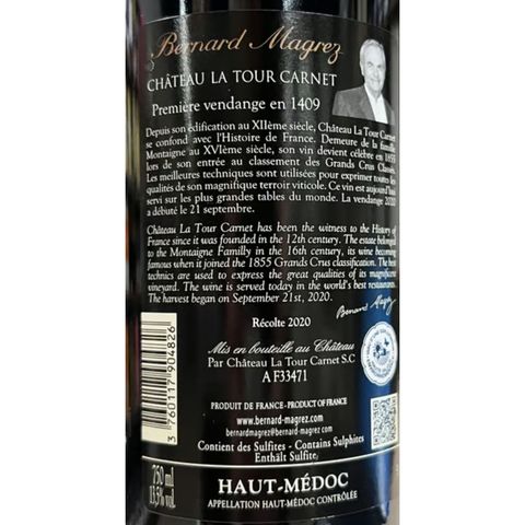 Chateau La Tour Carnet Haut Medoc 2020 750ml