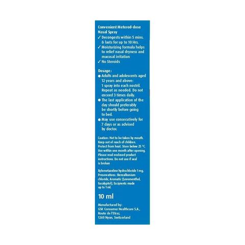 Otrivin Menthol Nasal Spray 0.1% 10ml