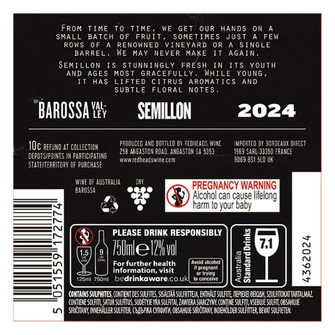 Redheads Semillon 750ml