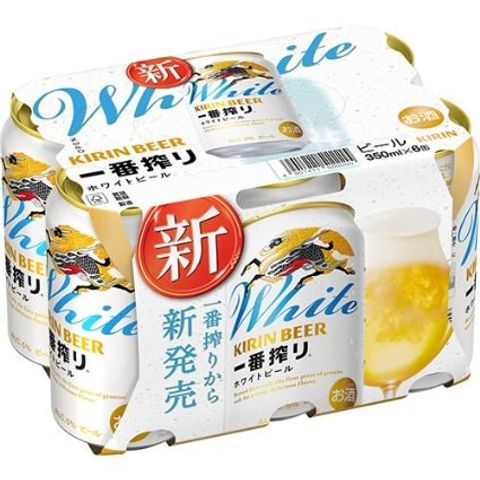 Kirin (JP ver) Ichiban Shibori White Canned Beer 350ml x 6 [Parallel Import]