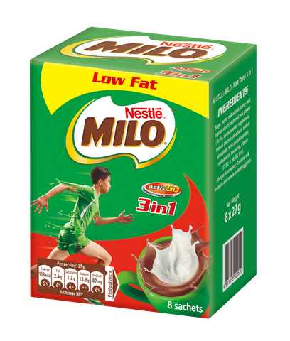 Nestle Milo Malt Drink 3 in 1 8 x 27g