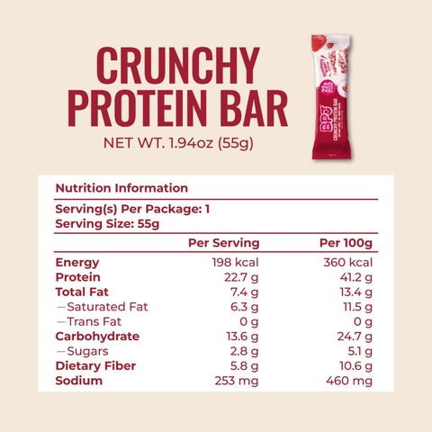 Bpj Crunchy Protein Bar Strawberry Yogurt 55g