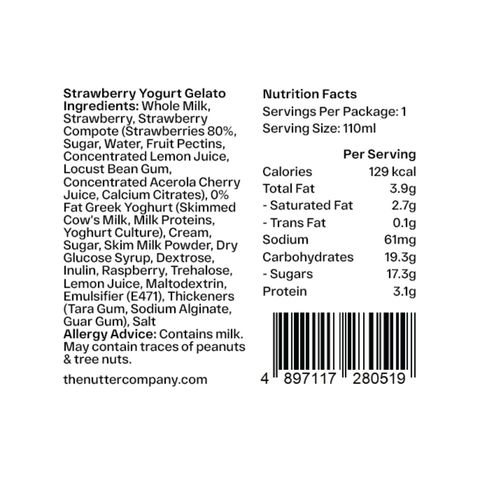 The Nutter Company Strawberry Yogurt Gelato 110ml