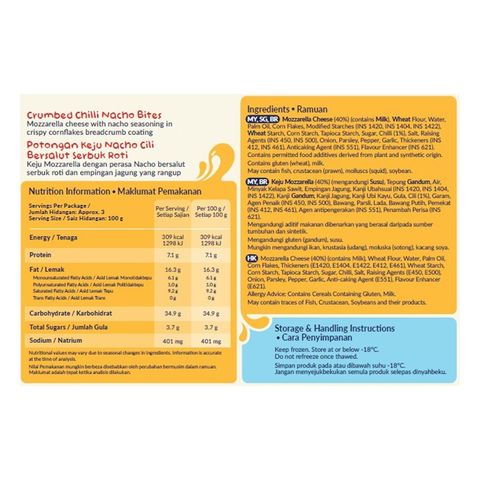 Dairy West Crumbed Chilli Nacho Bites 250g
