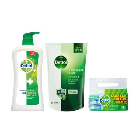 Dettol Shower Gel x Wet Wipes Combo