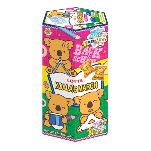 Lotte Koala's March Chocolate & Strawberry Biscuit Back To School 195g