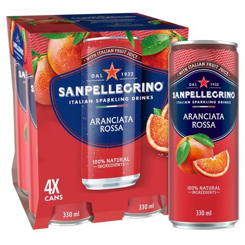 San Pellegrino Aranciata Rossa Sparkling Juice (Blood Orange) 4pcs x 330ml