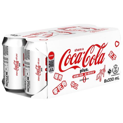 Coca-cola - Coke Plus 330ml x 8(The new and old packaging will be shipped out randomly)