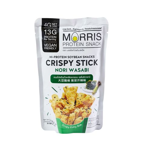 Morris Low Carb Crispy Stick Nori Wasabi Flavour Vegan 28g (The new and old packaging will be shipped out randomly)