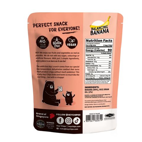 Hey! Chips Natural Banana Crisps 20g