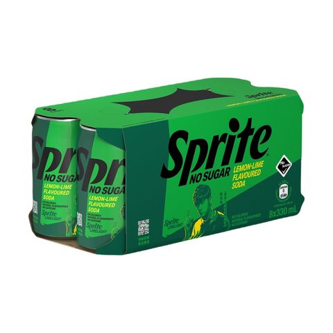 “Sprite” (No Sugar) Lemon-Lime Flavoured Soda 330ml x 8 (The new and old packaging will be shipped out randomly)