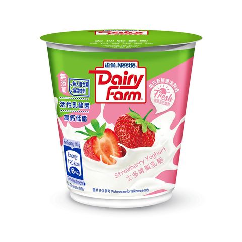 Nestle DAIRY FARM Low Fat Yoghurt Strawberry 140g (The new and old packaging will be shipped out randomly)