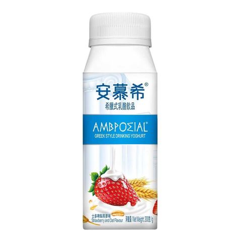 安慕希 希臘式乳酪飲品 草莓燕麥味 200克