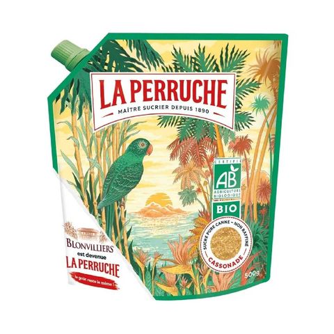 La Perruche Blonvillier Bio Organic Pure Cane Powder Sugar in Doypack 500g  (The new and old packaging will be shipped out randomly)