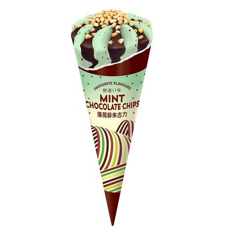 Kowloon Dairy Cone Single Cone - Mint Chocolate Chips 125ml