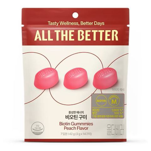 All The Better Biotin Gummies Peach Flavor 14 x 3g [Parallel Import]
