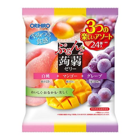 Orihiro Peach + Mango + Grape Flavor Konjac Jelly 480g [Parallel Import]