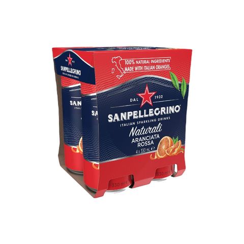 San Pellegrino Aranciata Rossa Sparkling Juice (Blood Orange) 4pcs x 330ml