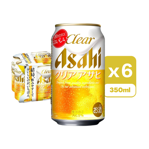 Asahi Clear Canned Beer 350ml x6[Parallel Import]