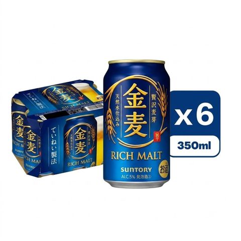 三得利 金麥啤  酒 Alc. 5% 6 x 350毫升 [平行進口]