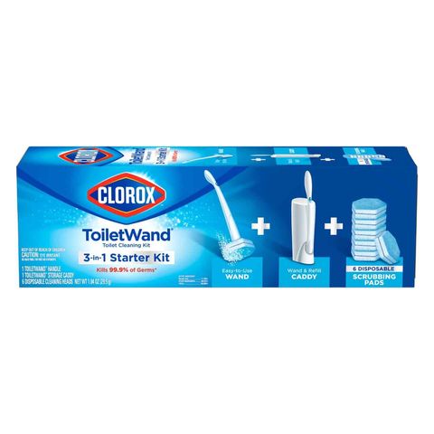 Clorox 3-in-1 Starter Kit (Wand 1 Piece + Caddy 1 Piece + Scrubbing Pads 6 Pieces) 467g