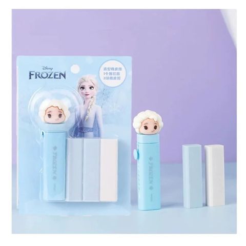 Disney Frozen Pullable Erasers (Pusher 1 Piece + Eraser Glue 3 Pieces) 1 Set
