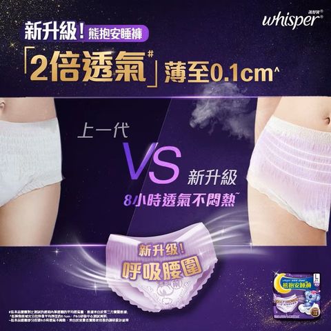 護舒寶 熊抱安睡褲 褲型夜用衛生巾2合1 中碼 4片