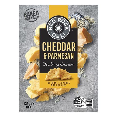 Red Rock Deli Cracker Cheddar & Parmesan 135g [Parallel Import]