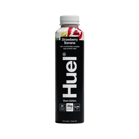 Huel 全面營養即飲高蛋白奶昔代餐 (黑版) - 士多啤梨香蕉味 500毫升