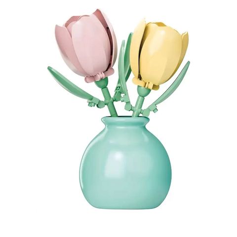 Comfort Home Elegant DIY Decoration Interlocking Brick Tulip 1 Set
